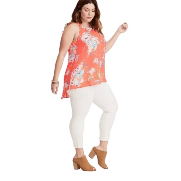 Torrid Floral Print High Neck Georgette Tank Top Size Large - Picture 2 of 8